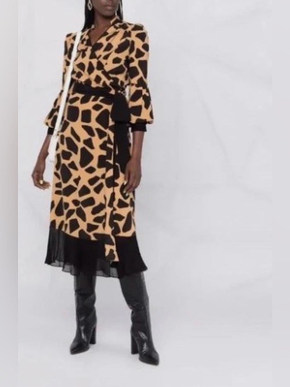 Diane von Furstenberg Giraffe-Print Wrap Midi Dress